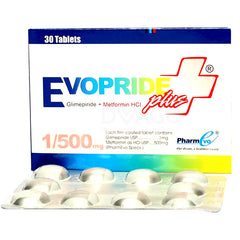 Evopride Plus Tablets 1/500Mg (1 Strip = 10 Tablets)