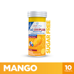 Cac-1000 Plus Effervescent Mango Flavor Tablets (1 Bottle = 10 Tablets)