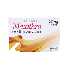 Maxithro Tablets 250Mg (1 Box = 6 Tablets)