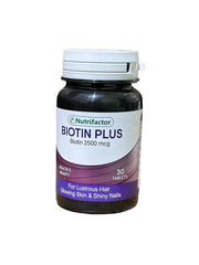 Nutrifactor Biotin Plus Tablets 2500Mcg (1 Bottle = 30 Tablets)
