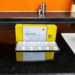 Capoten Tablets 25Mg (1 Strip = 10 Tablets)