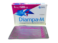 Diampa-M Tablets 5Mg/500Mg (1 Strip = 7 Tablets)