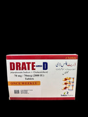 Drate Plus D Tablets 70Mg/70Mcg (1 Box = 4 Tablets)