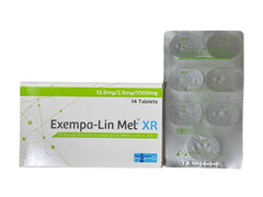 Exempa-Lin Met XR 12.5mg/2.5mg/1000mg Tablets ( 1 Strip =7 Tablets )