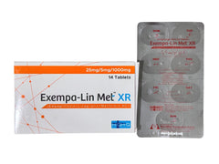 Exempa-Lin Met XR 25mg/5mg/1000mg Tablets ( 1 Strip =7 Tablets )