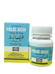 Folic Acid Tablets 5mg (1 Bottle = 100 Tablets)