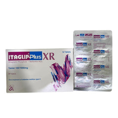 Itaglip Plus Xr Tablets 100Mg/1000Mg (1 Strip = 7 Tablets)