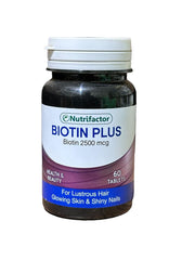 Nutrifactor Biotin Plus Tablets 2500Mcg (1 Bottle = 60 Tablets)