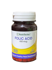 Nutrifactor Folic Acid Tablets 400Mcg (1 Bottle = 60 Tablets)