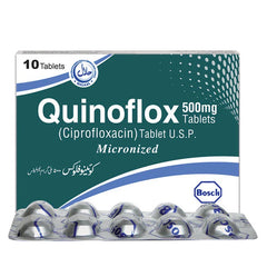 Quinoflox Tablets 500Mg (1 Box = 1 Strip)(1 Strip = 10 Tablets)