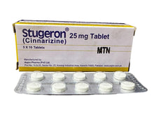 Stugeron Tablets 25Mg (1 Strip = 10 Tablets)