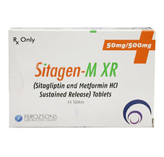 Sitagen-M XR Tablets 50/500Mg (1 Strip = 7 Tablets)