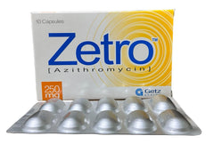 Zetro Capsules 250Mg (1 Box = 6 Capsules)