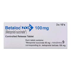 Betaloc Zok Tablets 100Mg (1 Strip = 10 Tablets)