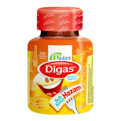Digas Khatti Meethi Chewable Tablets (1 Bottle = 120 Tablets)