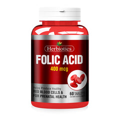 Herbiotics Folic Acid Tablets 400Mcg (1 Bottle = 60 Tablets)