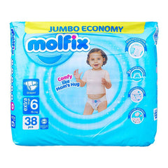 Molfix Baby Diapers Jumbo Pack Extra Large Size 6 38Pcs