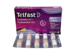Telfast D Tablets 60Mg+120Mg (1 Box = 1 Strip)(1 Strip = 10 Tablets)