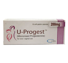 U-Progest Capsules 200Mg (1 Box = 10 Capsules)