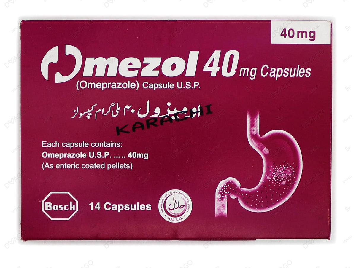 Omezol Capsules 40Mg   (1 Strip = 7 Capsules)