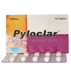Pyloclar Tablets 500Mg (1 Box = 10 Tablets)