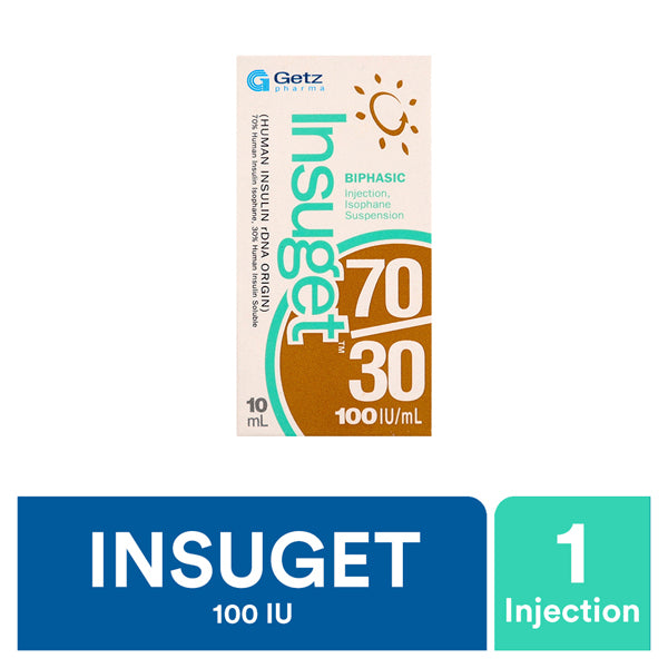 Insuget 70/30 Injection 100Iu/Ml (1 Box = 1 Injection)