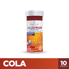 Cac-1000 Plus Effervescent Cola Flavor Tablets  (1 Bottle = 10 Tablets)