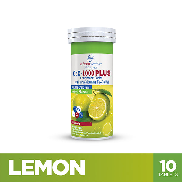 Cac-1000 Plus Effervescent Lemon Flavor Tablets  (1 Bottle = 10 Tablets)