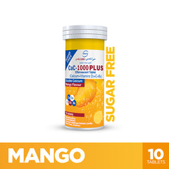 Cac-1000 Plus Effervescent Mango Flavor Tablets  (1 Bottle = 10 Tablets)