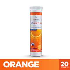 Cac-1000 Plus Effervescent Orange Flavor Tablets (1 Bottle = 20 Tablets)