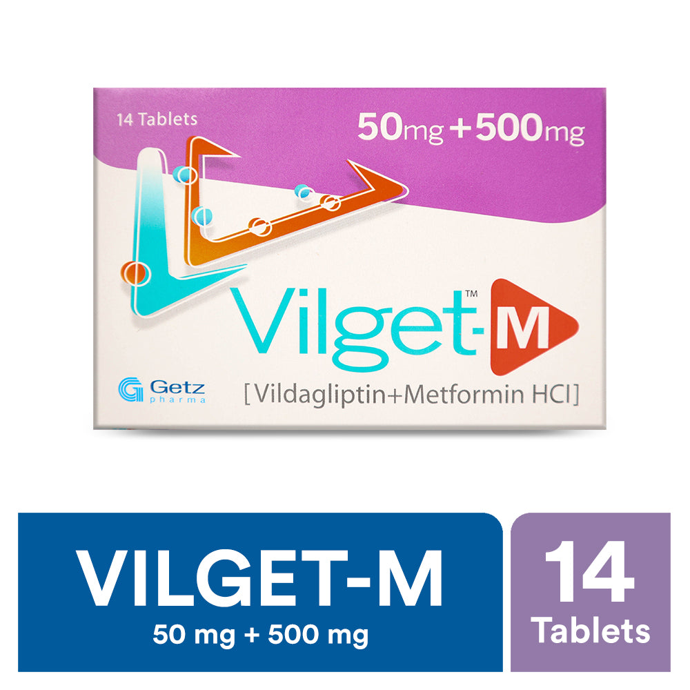 Vilget-M Tablets 50Mg/500Mg (1 Strip = 7 Tablets)