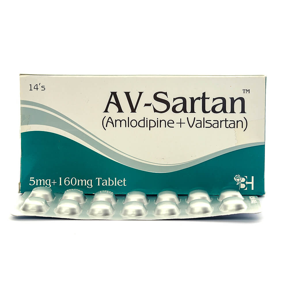 Av-Sartan Tablets 5Mg/160Mg (1 Strip = 14 Tablets)