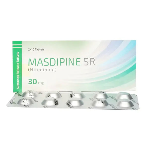 Masdipine Sr Tablets 30Mg (1 Strip = 10 Tablets)