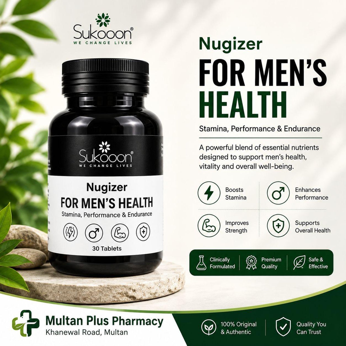 Nugizer | Ultimate Men Performance Booster  (1 Bottle = 30 Tablets)