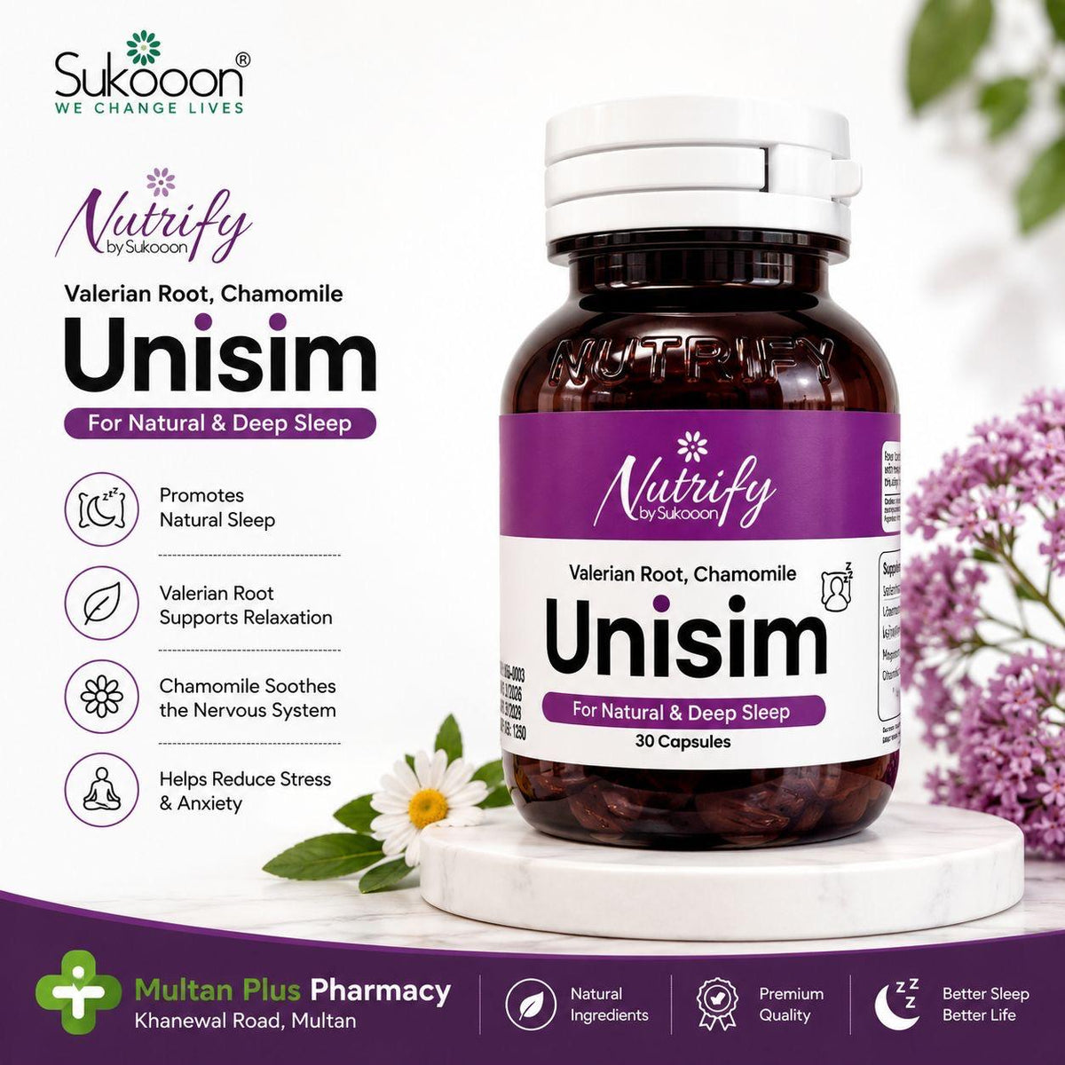 UNISIM | For Peaceful and Deep Sleep (1 Bottle = 30 Capsules )