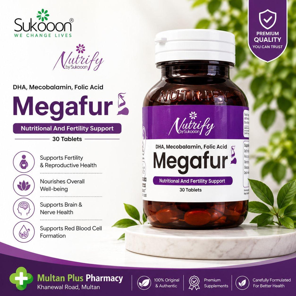 MEGAFUR | Nutritional & Fertility Support (1 bottle = 30 tablets )