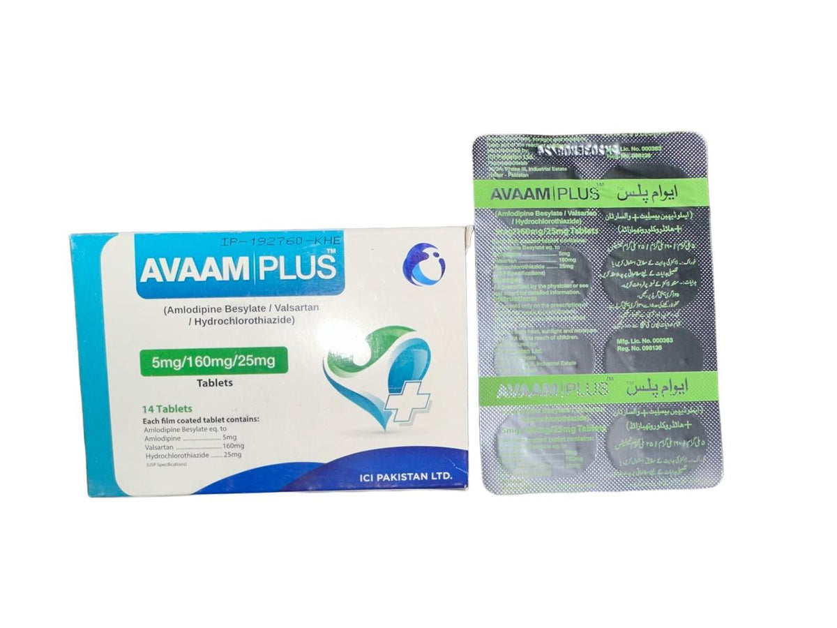 Avaam Plus Tablets 5/160/25Mg  (1 Strip = 7 Tablets)