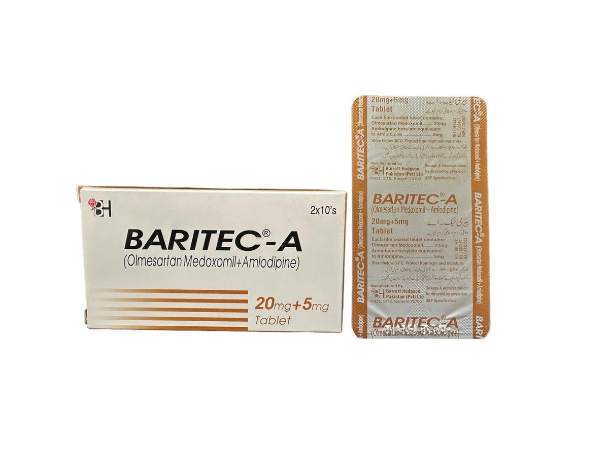 Baritec-A Tablets 5Mg/20Mg  (1 Strip = 10 Tablets)