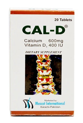 Cal-D Tablets 600Mg/400Iu (1 Bottle = 20 Tablets)