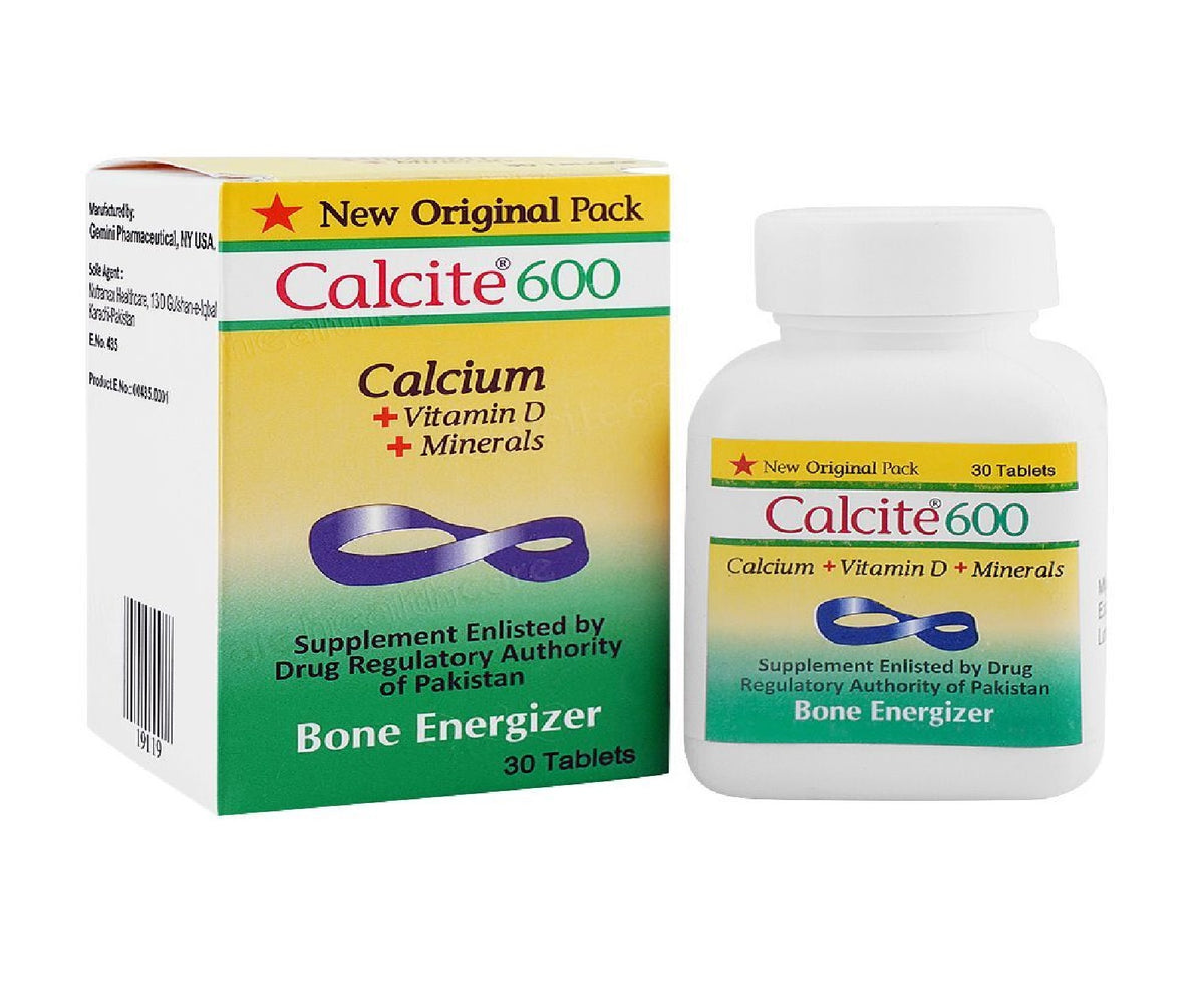 Calcite 600 Tablets (1 Bottle = 30 Tablets)