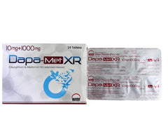 Dapa-Met Xr Tablets 10/1000Mg (1 Strip = 7 Tablets)