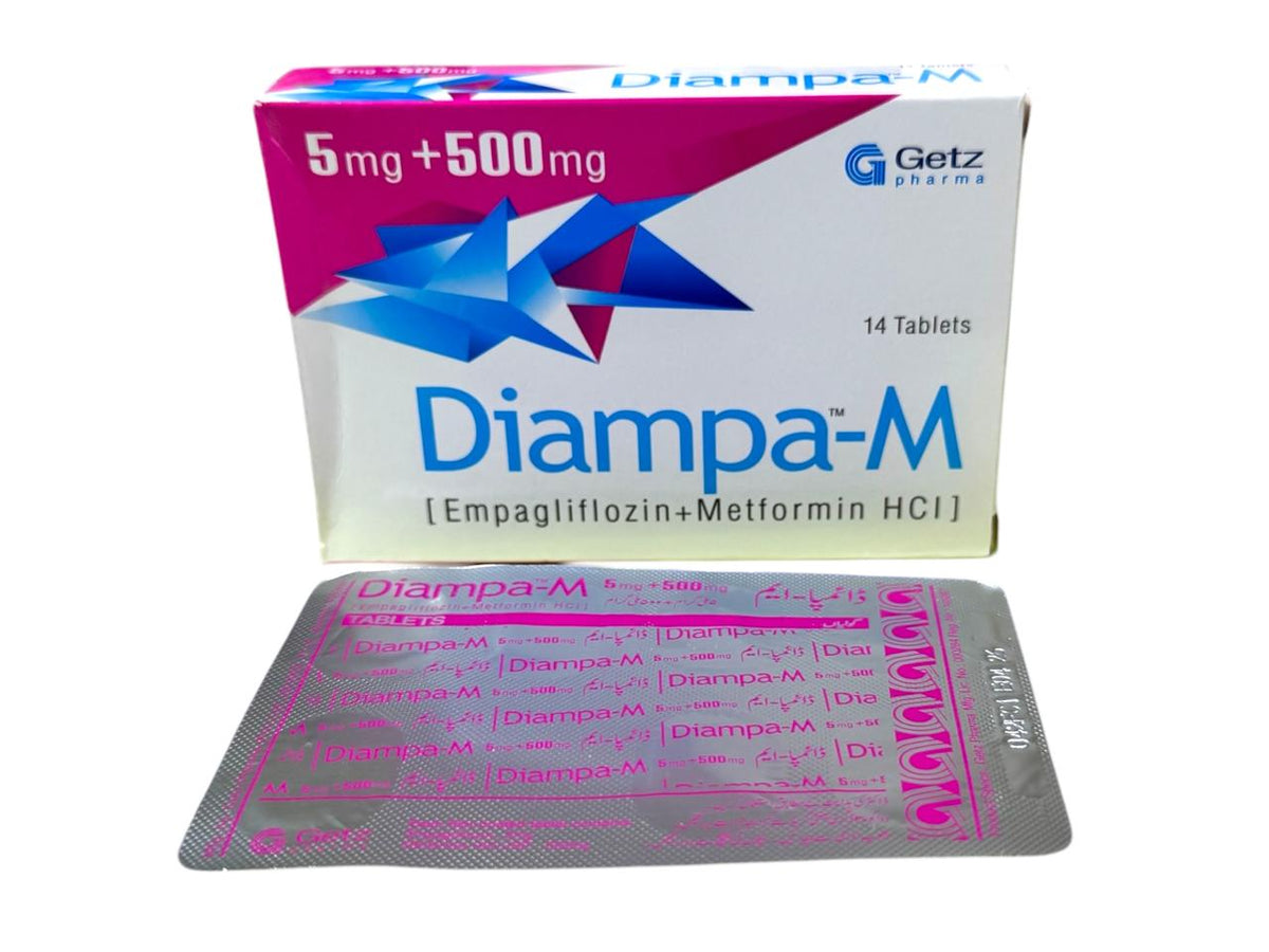 Diampa-M Tablets 5Mg/500Mg  (1 Strip = 7 Tablets)