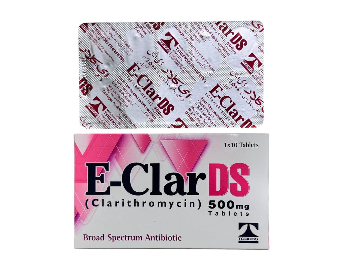 E-Clar Ds  Tablets 500Mg (1 Box = 1 Strip)(1 Strip = 10 Tablets)