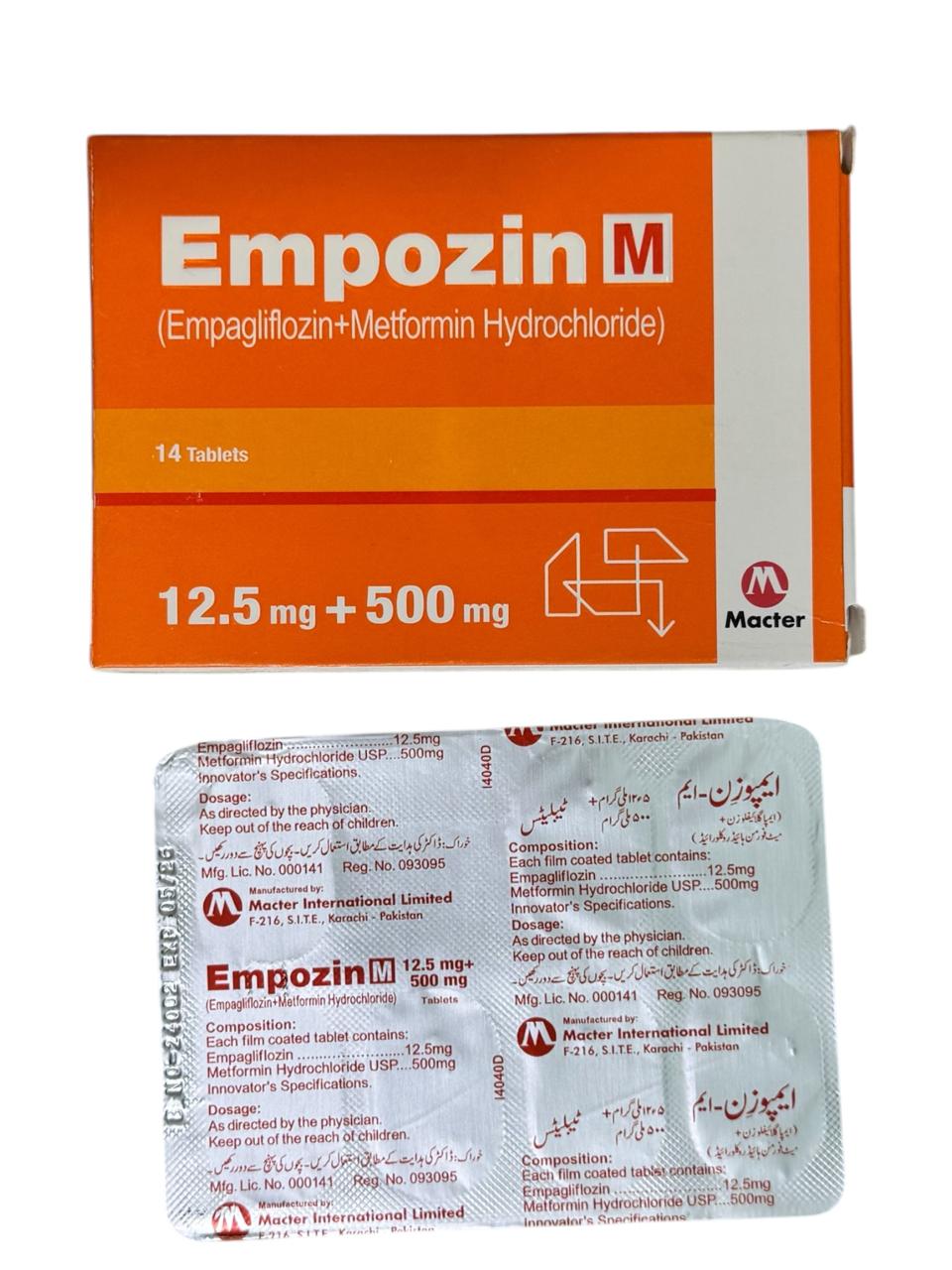 Empozin-M Tablets 12.5Mg/500Mg (1 Strip = 7 Tablets)