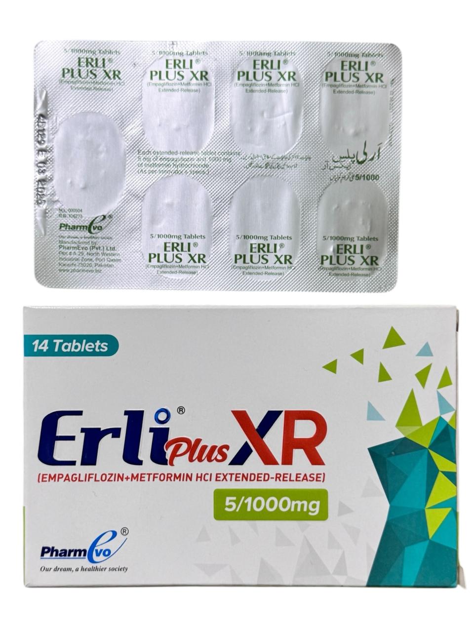 Erli Plus Xr Tablets 5/1000Mg  (1 Strip = 7 Tablets)