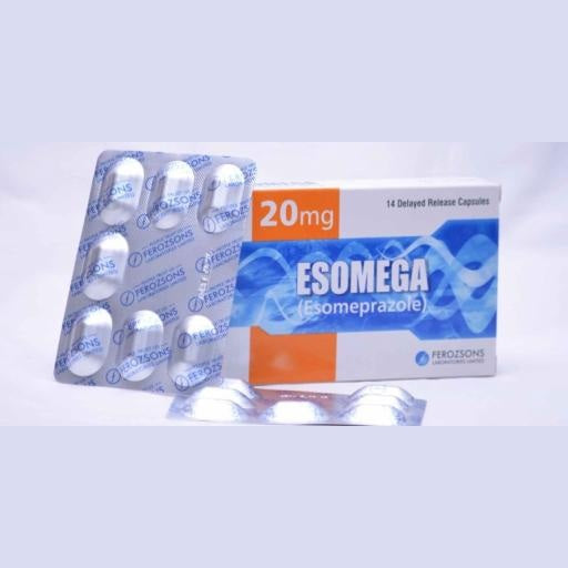 Esomega  Capsules 20Mg  (1 Strip = 7 Capsules)