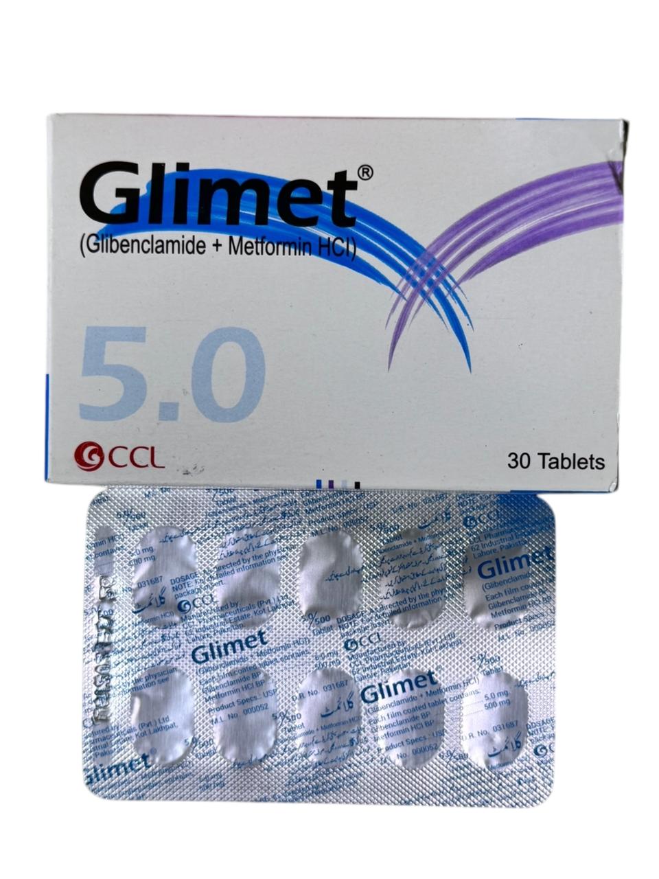 Glimet  Tablets 5/500Mg (1 Strip = 10 Tablets)