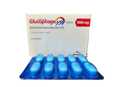 Glucophage Xr Tablets 1000mg (1 Strip = 10 Tablets)