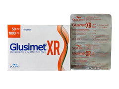 Glusimet XR  Tablets 50Mg/1000Mg (1 Strip = 7Tablets)