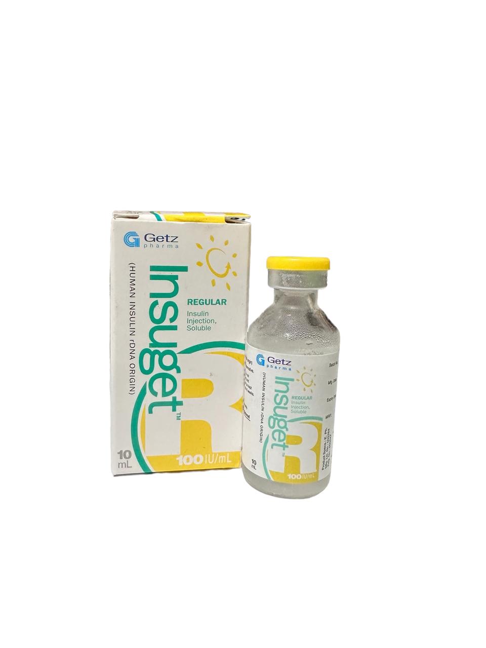 Insuget Regular Injection 100Iu/Ml (1 Box = 1 Injection)